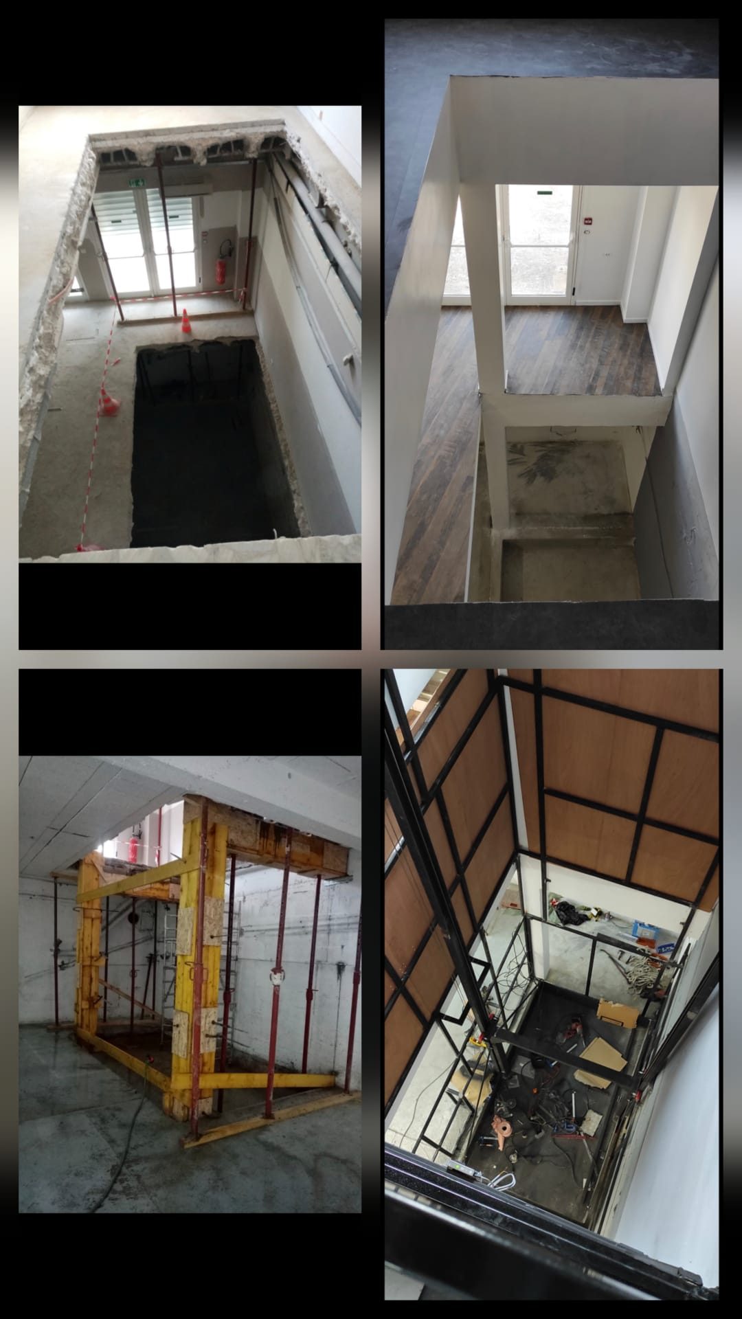 Création trémies pour ascenseur à poteaux combo - France construction service